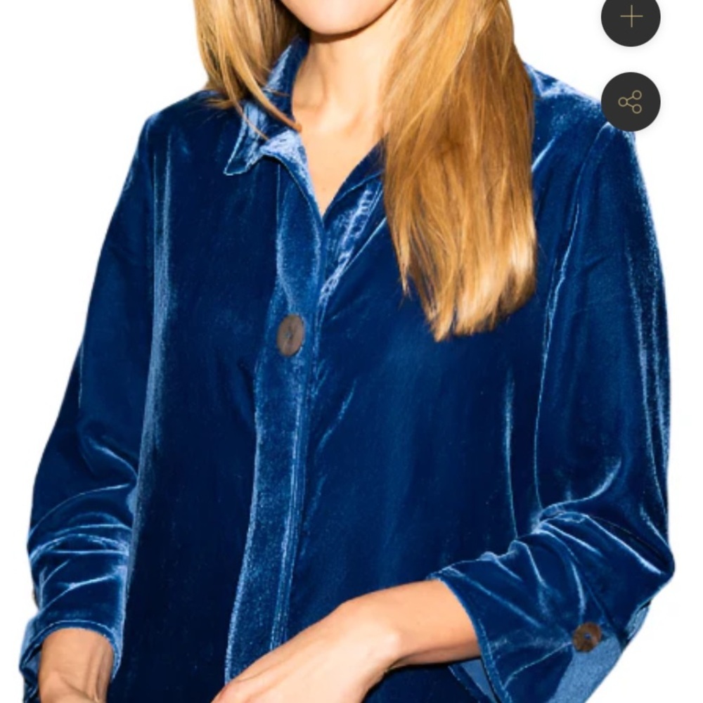 Habitat THE "PARTY" SHIRT Velvet True Blue Size SMALL - Picture 3 of 11
